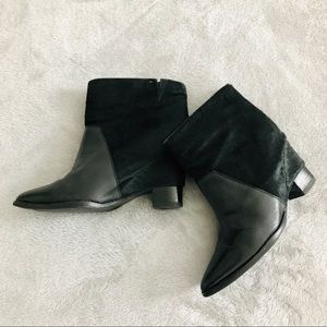 SAINT LIBERTINE FUR & LEATHER BOOTIES (38)